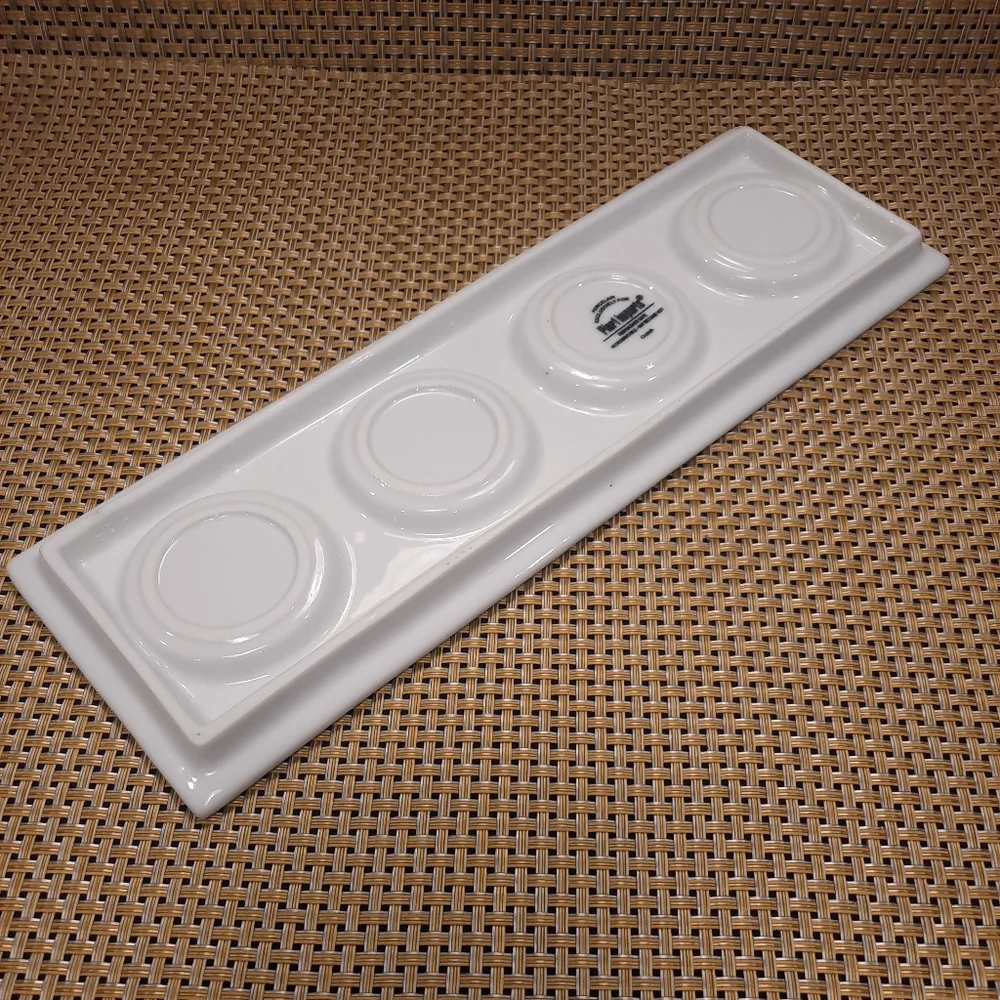 Pier 1 Imports Asian Soup Spoons and Tray Set ~ White Porcelain